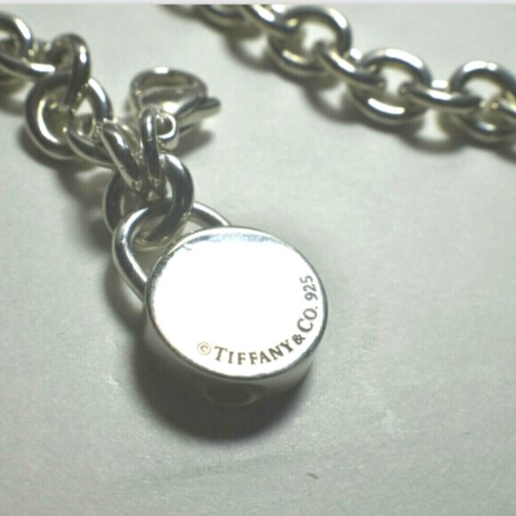 Tiffany & Co 1837 Round Lock Charm Pendant (Opens) Link Bracelet Sterling Silver - Picture 3 of 5